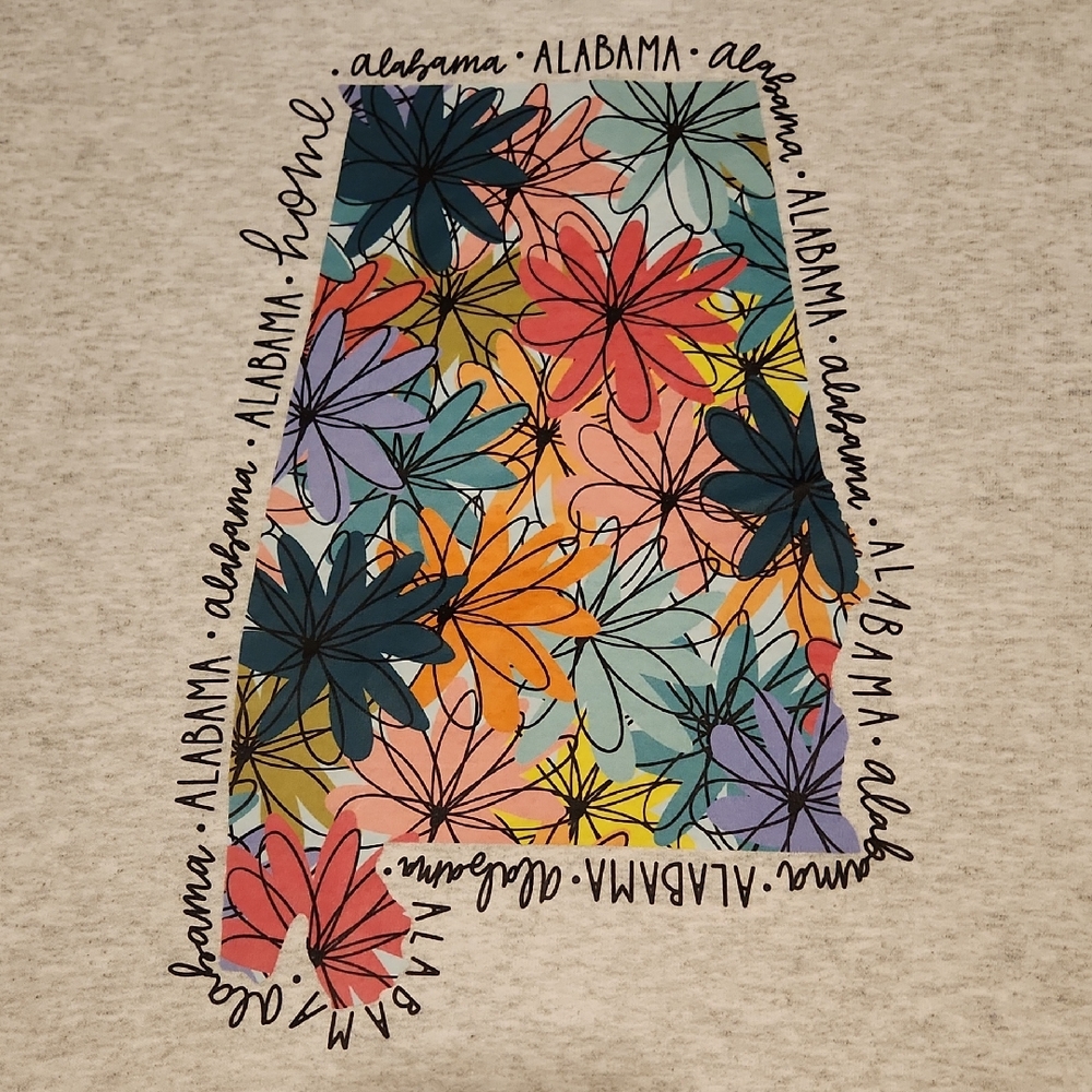 Alabama Floral Print Gray Sweatshirt, NWOT, 4XL